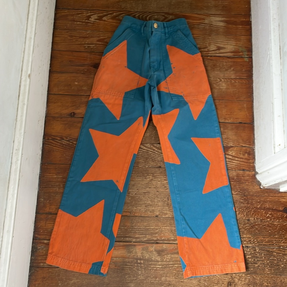 BIG BUD PRESS. Work Pants. ICON PAINT STAMP star print ⭐️